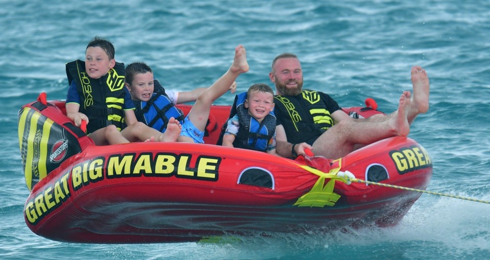 Wayne also enjoyed a spot of tubing with his eldest three sons