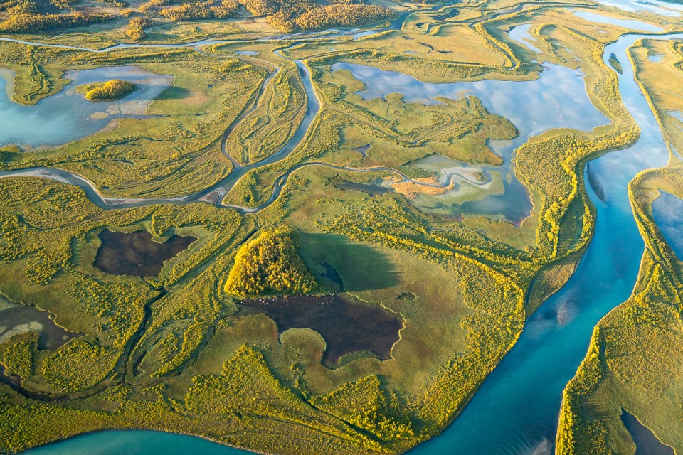 A beautiful landscape in Sarek National Park in Sweden