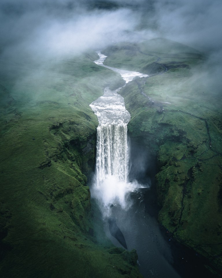 A majestic water fall in Iceland