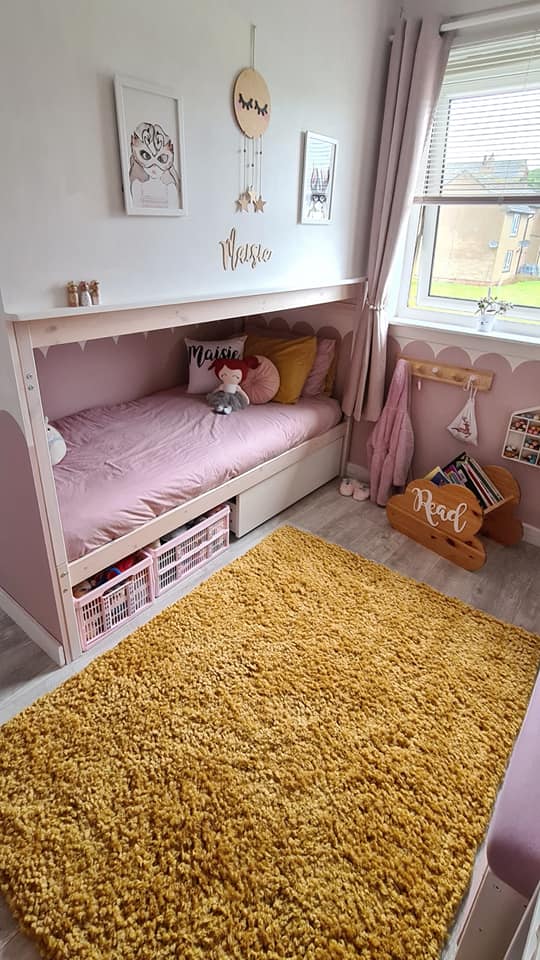 Her youngest daughter's bed is now in a cosy alcove