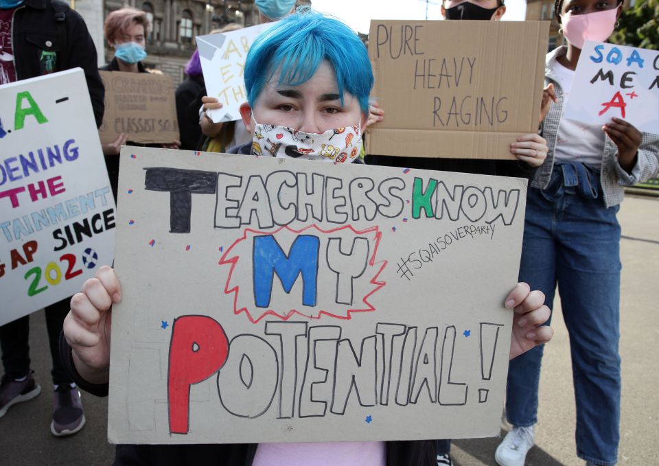 Protests have already taken place in Scotland over the Ofqual method