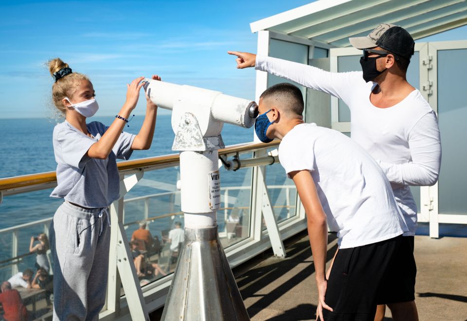 The trio set sail on a P&O Ferry to get them across the English Channel