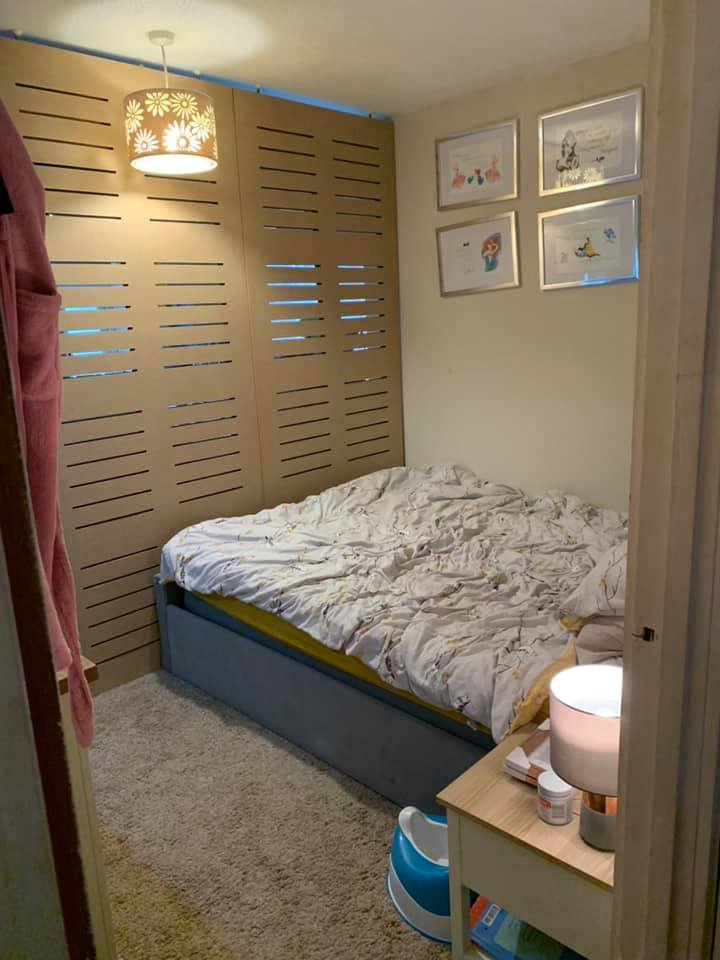 One mum who had a young daughter and a son split the room in two with the B&Q divider