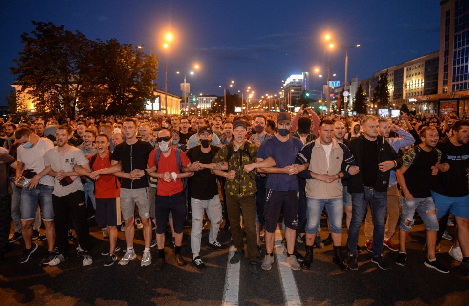 Thousands of protesters turned out again in Minsk, Belarus, last night