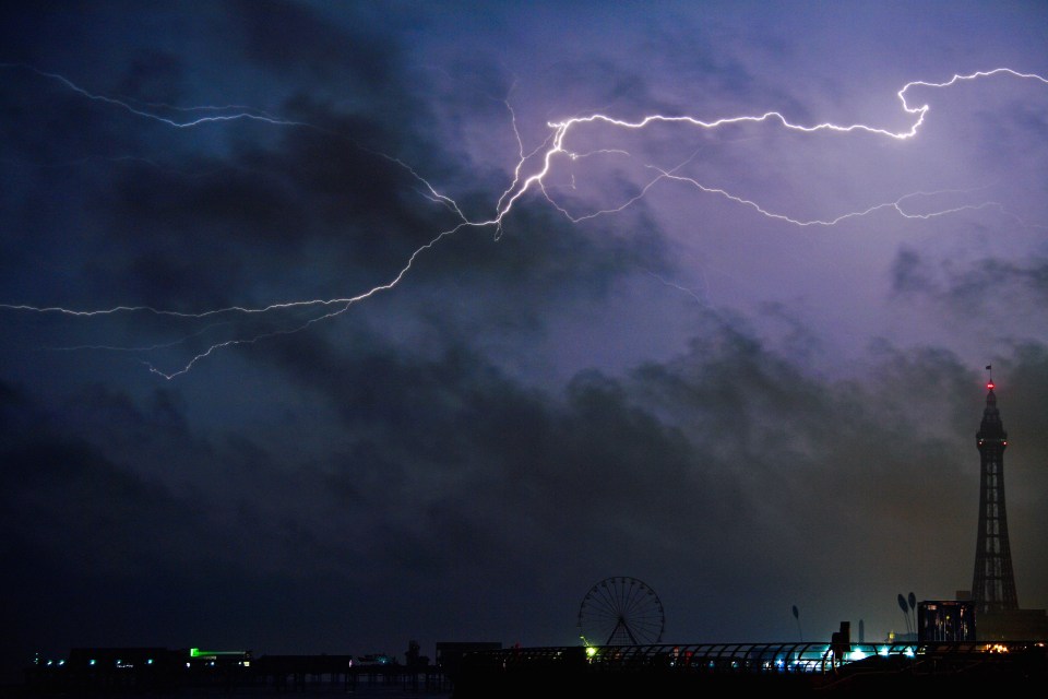 Lightning over Blackpool during August storms