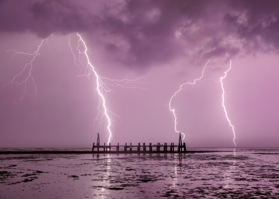 The Met Office have warned of lightning and torrential rain until Monday night at least.