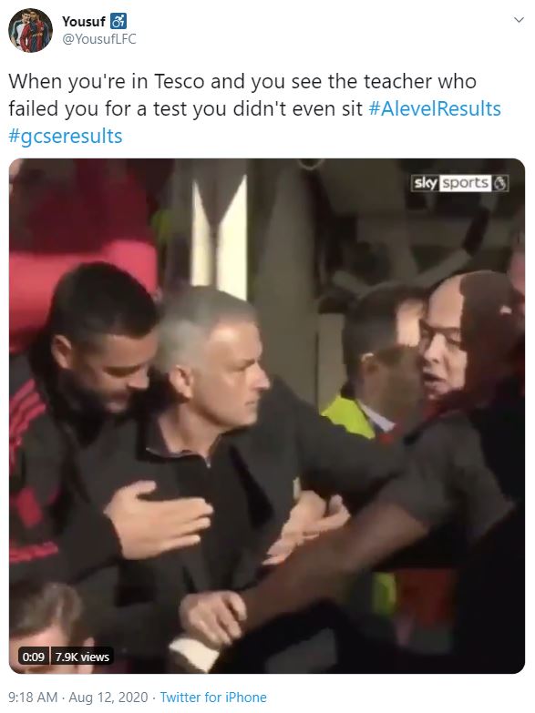 Another shared a video of Jose Mourinho joking about being angry at teachers