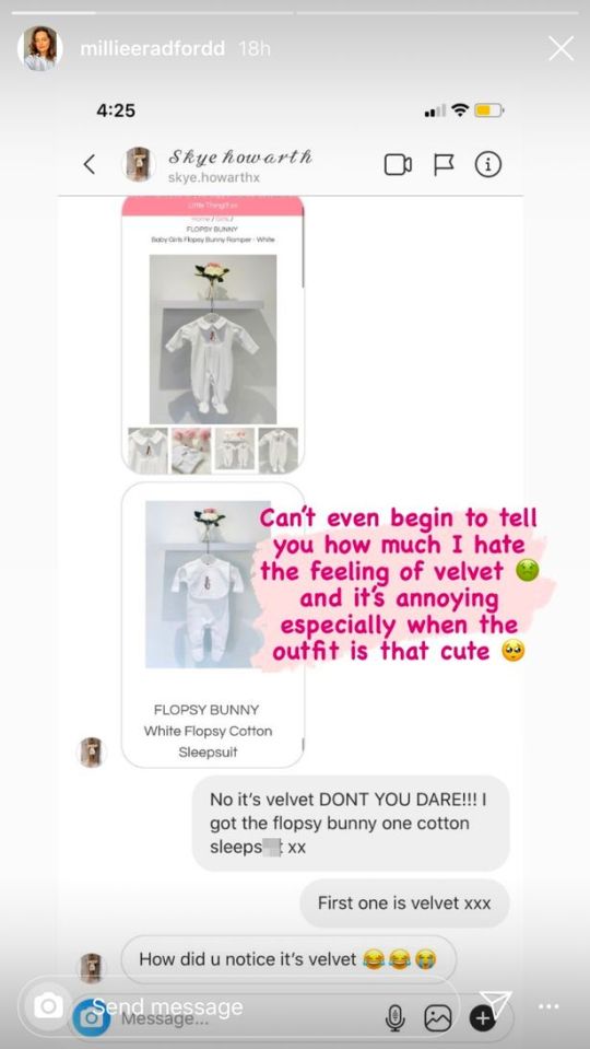 The mum-to-be was chatting about baby sleepsuits when she made the unfortunate blunder