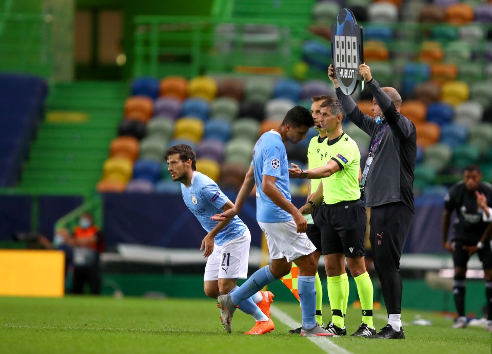 David Silva made his final Manchester City appearance from the bench in the shock defeat to Lyon