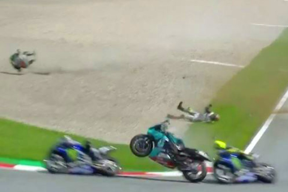 This is how close Rossi came to being smashed by one of the bikes