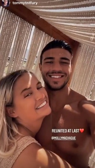  The 21-year-old reunited abroad with boyfriend Tommy Fury