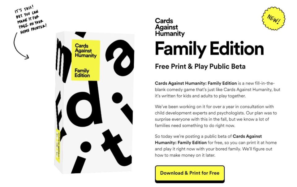  The family-friendly online game is currently free to print online