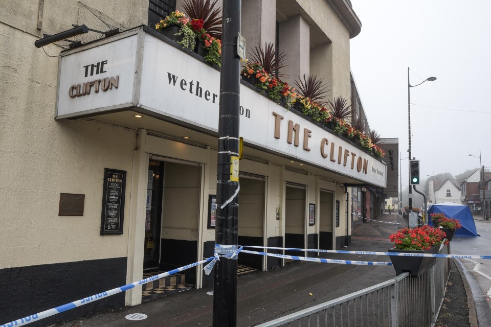 Police cordoned off the Clifton Pub in Sedgley, West Midlands, at the weekend