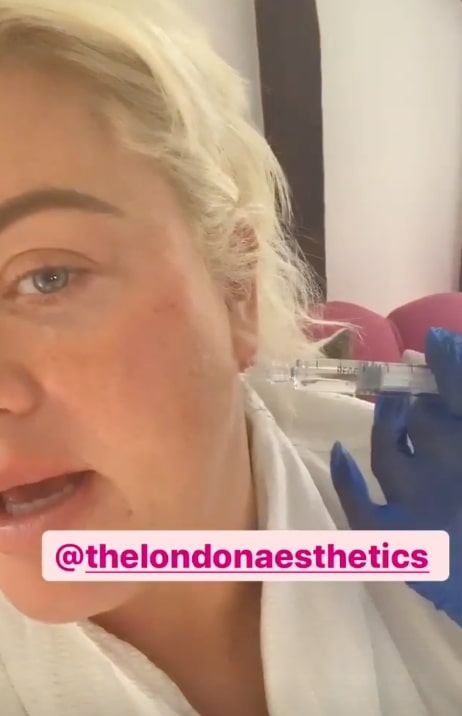 Gemma Collins receiving the injections