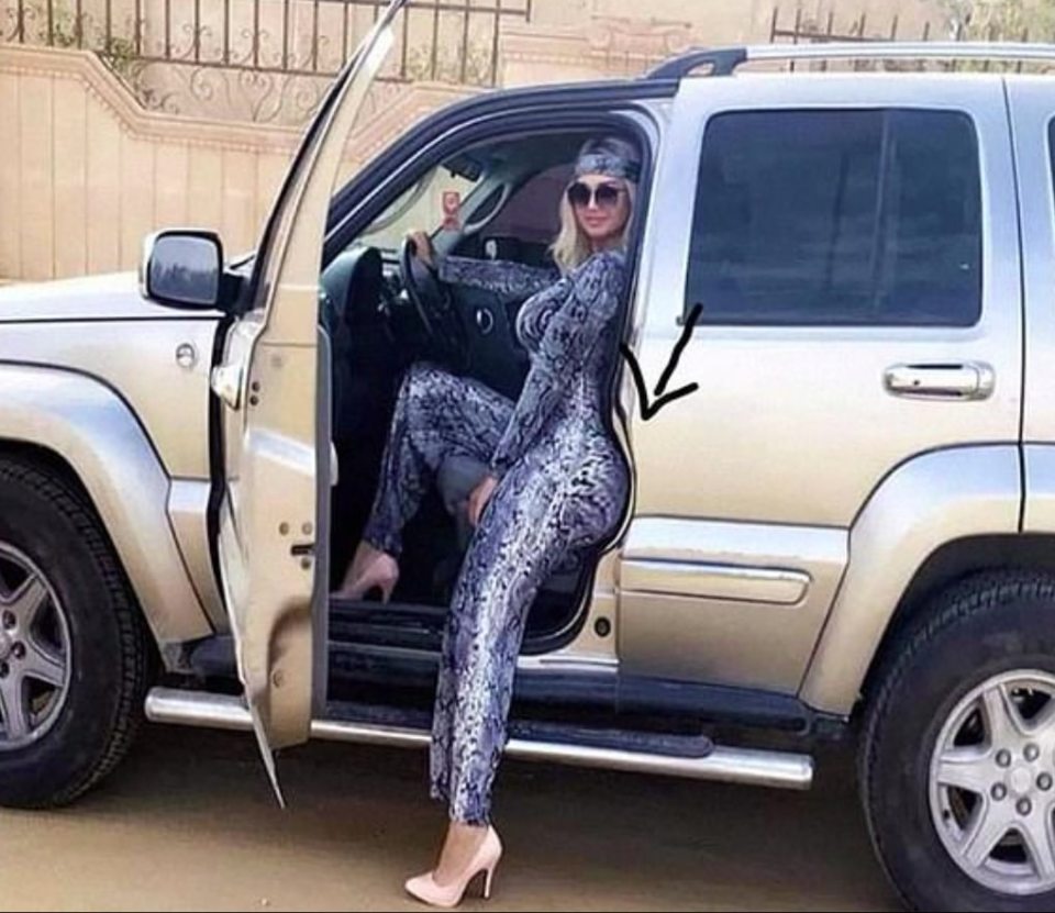 This woman was apparently so hot that the car melted