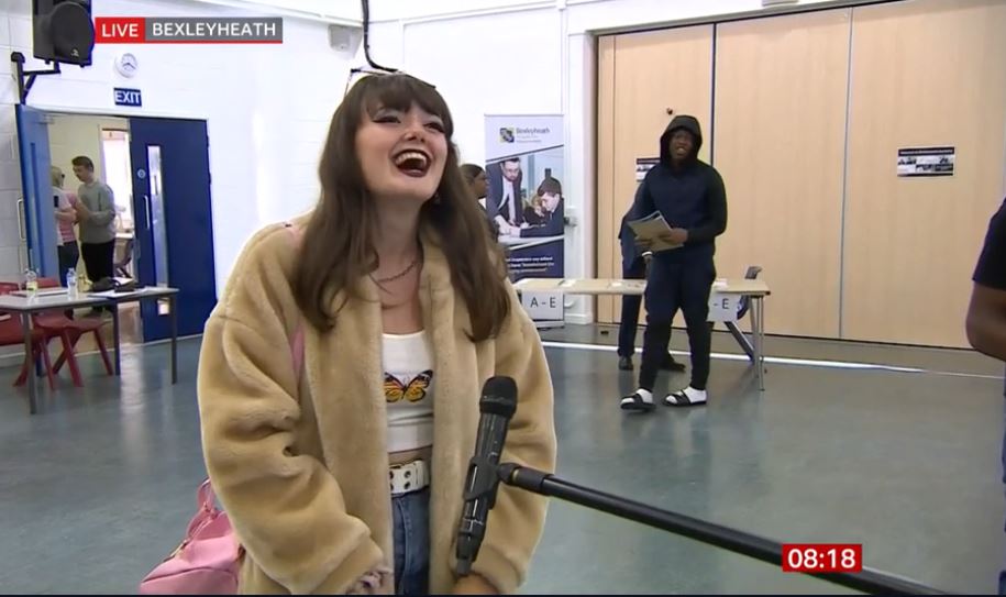 One student said she 'couldn't have been happier' with her results from Bexleyheath Academy in London