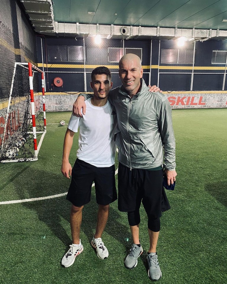 Aouar meets his idol Zinedine Zidane, who he grew up pretending to be