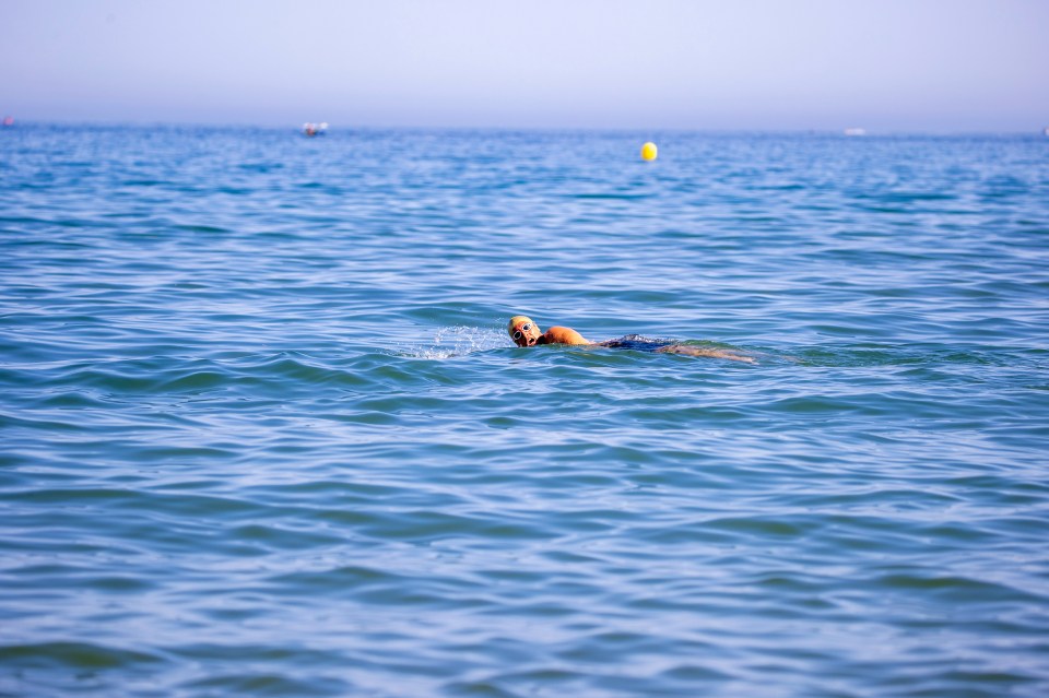 He managed to swim out quite far into the sea 