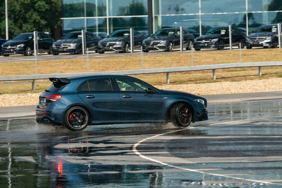 The three ladies put the Merc through its paces