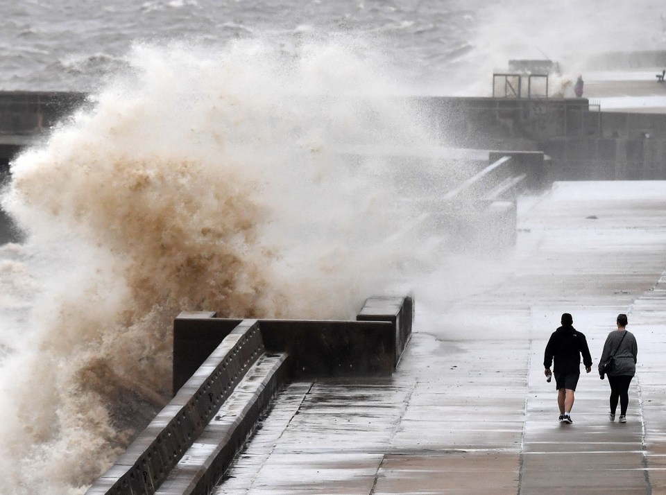 Remnants of Storm Ellen on the Blackpool North Shore