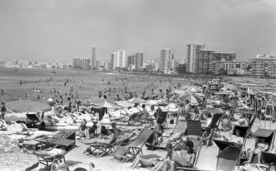 A hotel boss says British tourism is not the money-maker it once was for Benidorm. Pictured is Benidorm in 1964, just before the “gold rush” era