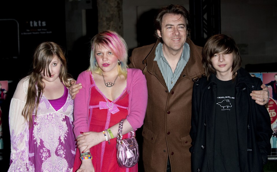 Honey, left, at The Boat That Rocked premiere in 2009, with sister Betty, dad Jonathan and brother Harvey