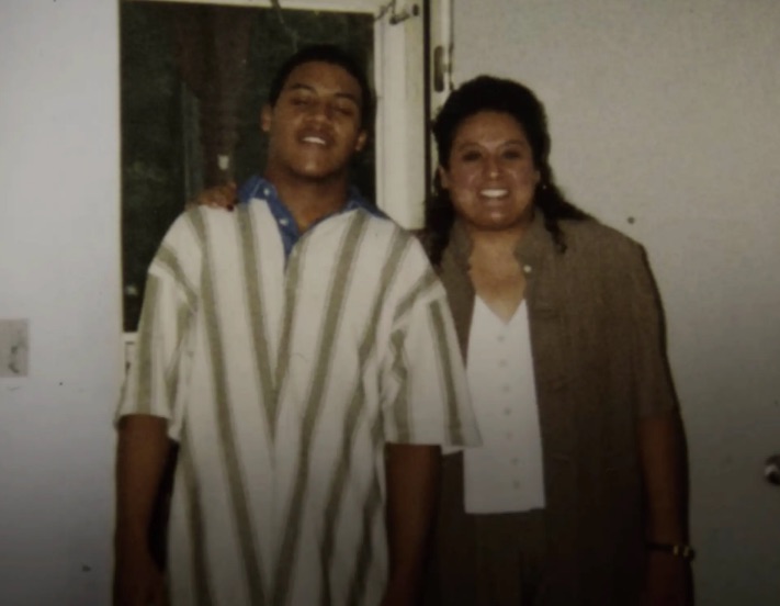 Alonzo Brooks pictured with mum Maria Ramirez