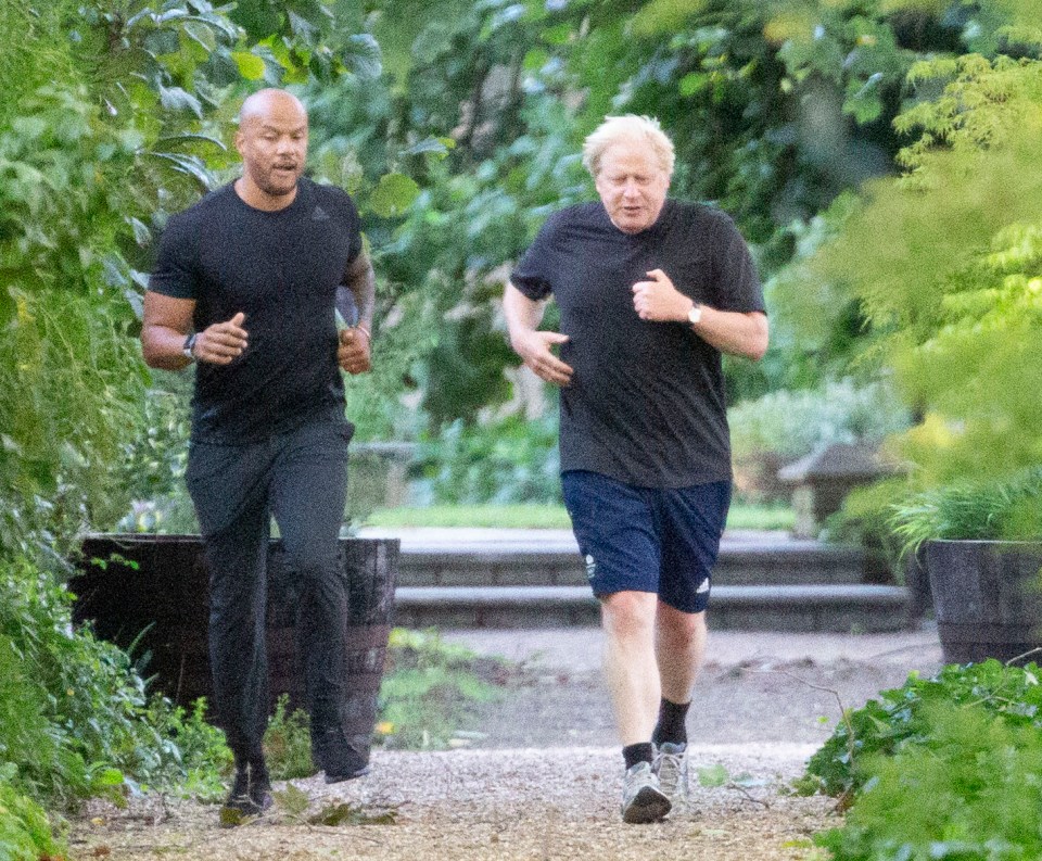 Boris Johnson was snapped with Harry Jameson this morning