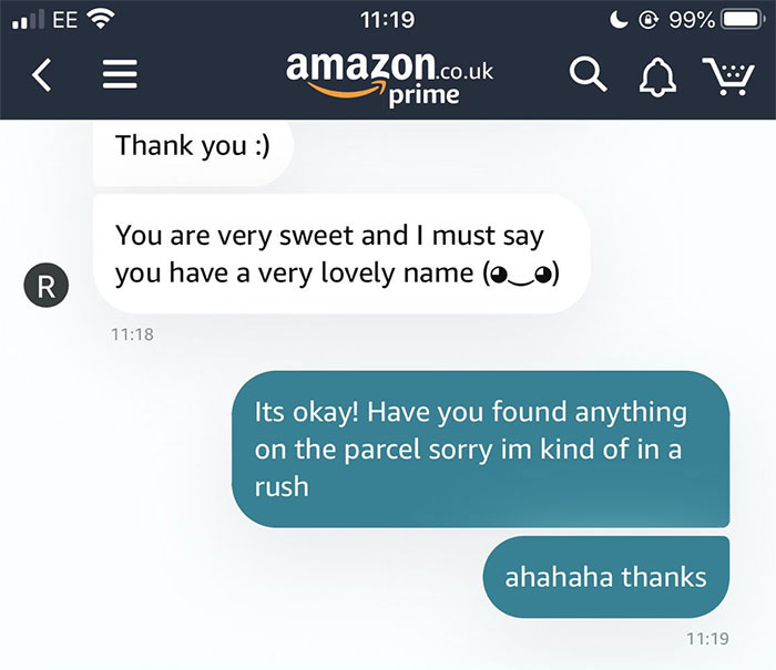 Amazon customers are sharing the flirty exchanges they have had with the customer service team