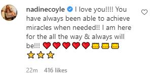 Her bandmates quickly showed their support - Nadine Coyle promised to be there for her 'always' 