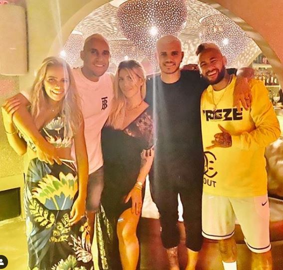 Brazil legend Neymar joined them for a night out in Ibiza