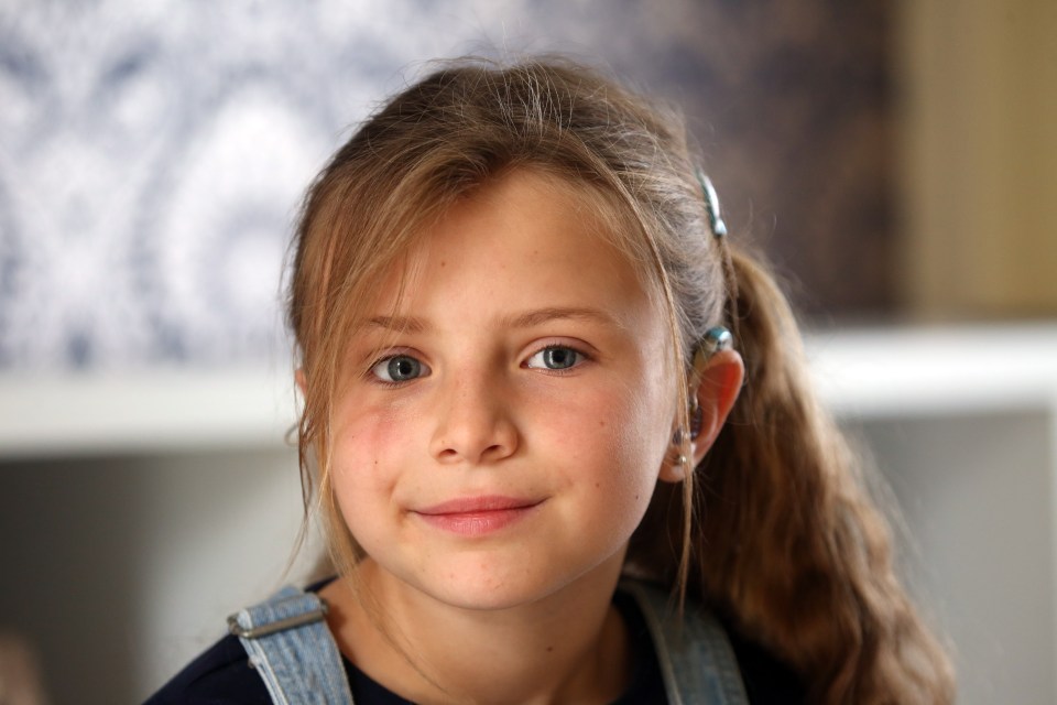 Sadie-Grace wears a hearing implant