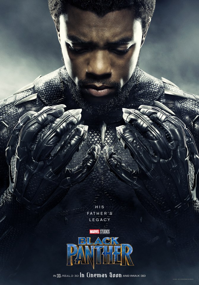 A huge poster of Chadwick Boseman in Black Panther was the only thing stuck to my son's wall