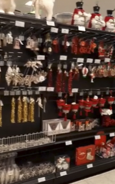 The shopper filmed the endless selection of festive items already available in store