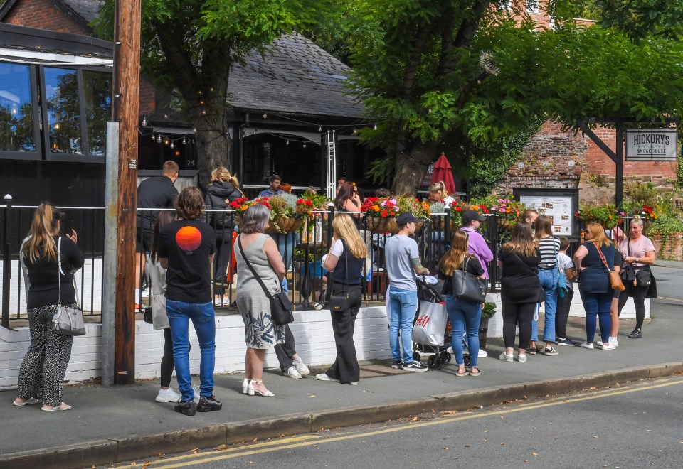 Diners in Chester waited in line for a table