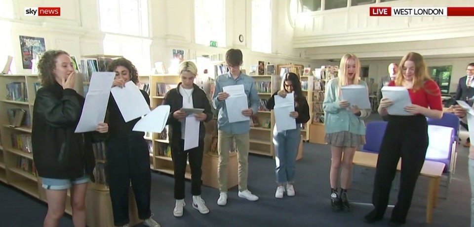 GCSE students receiving their results this morning