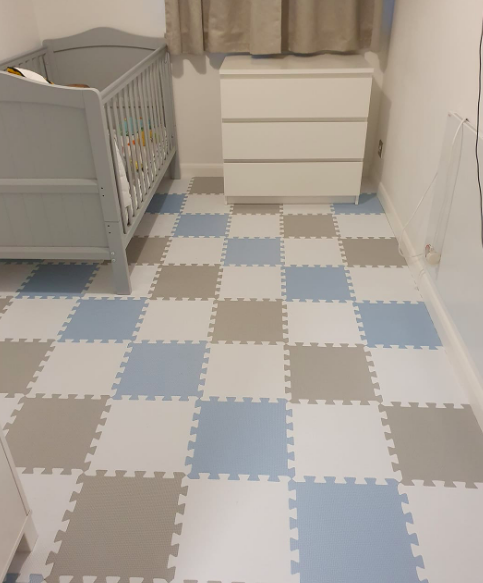 The mats are perfect for covering baby's bedroom floors, as another mum shared