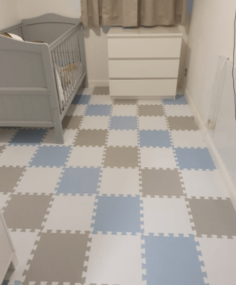 The mats are perfect for covering baby's bedroom floors 