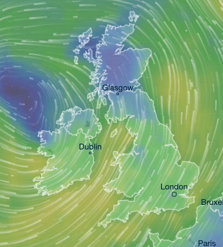 Winds could reach up to 60mph today across the UK