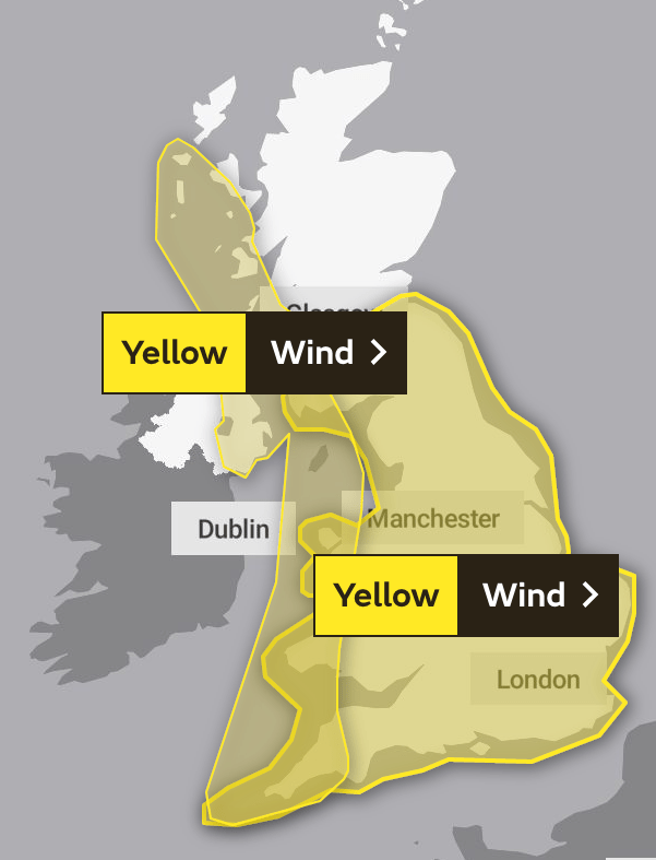 Two severe weather warnings are in place for today