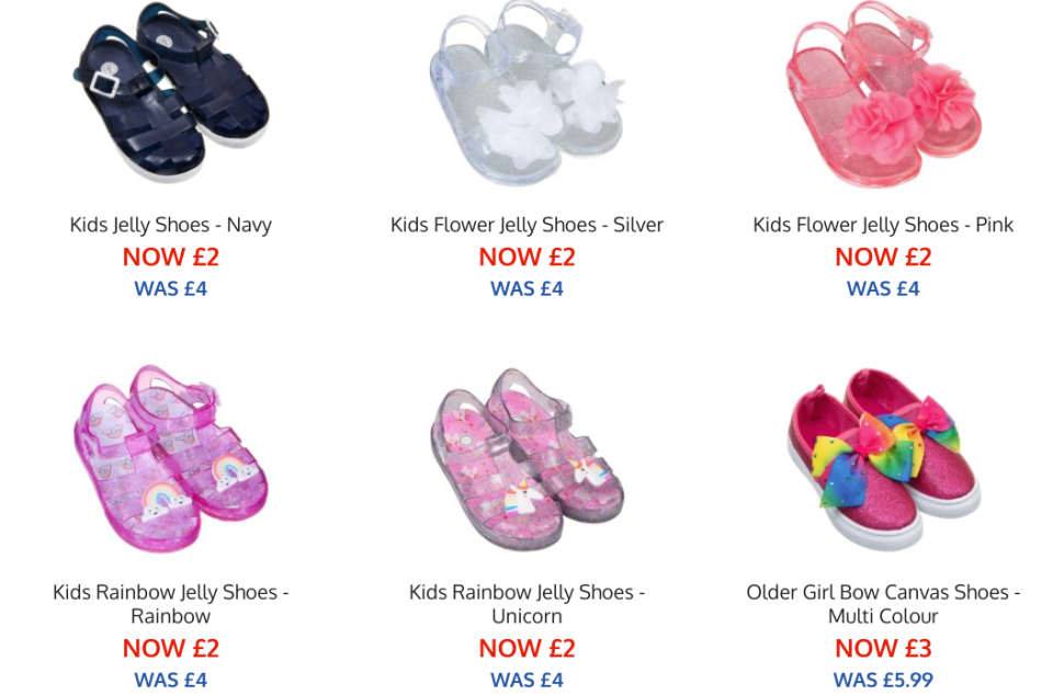 Other pairs of shoes have been reduced to £2 and £3 per pair at B&M