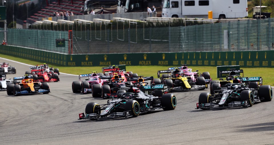 Lewis Hamilton held off Valtteri Bottas into turn one