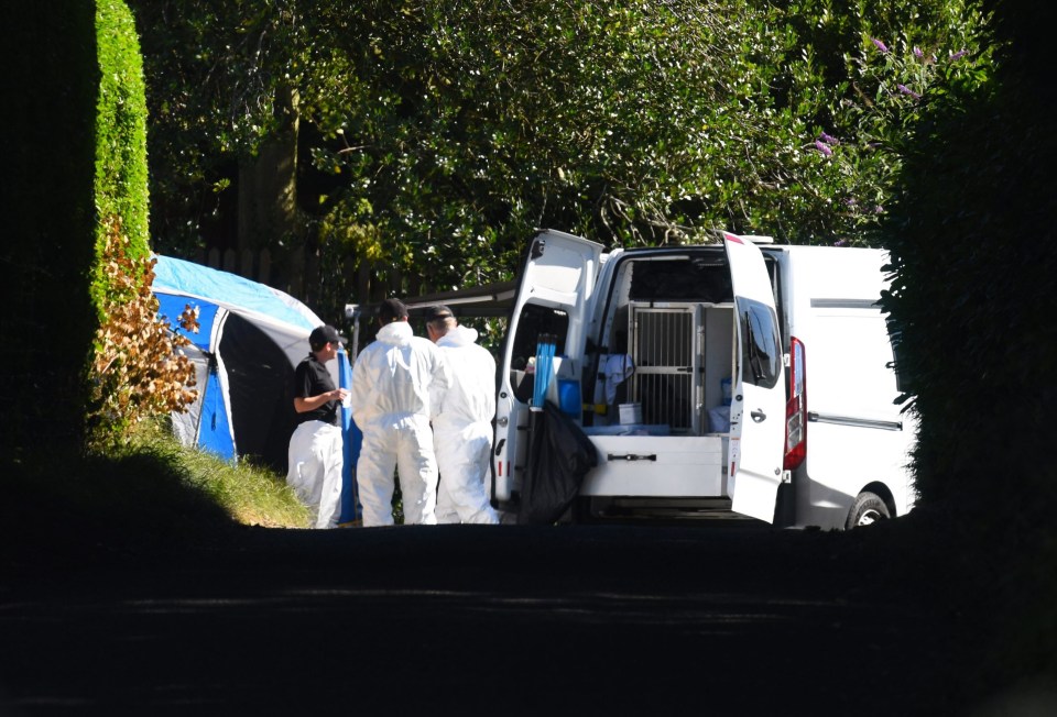 Forensic officers on the scene today