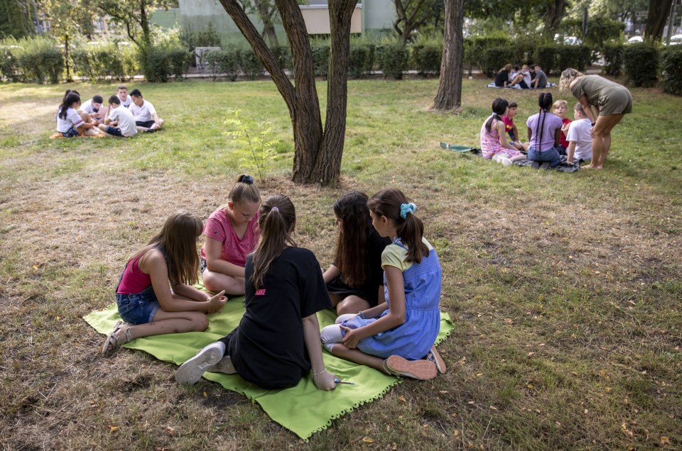 Some classes in Berlin have taken to teaching outside such as at the GutsMuths elementary school, pictured here