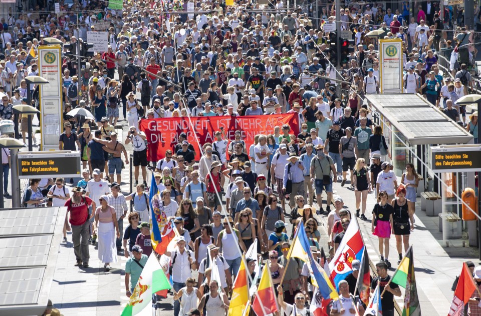 Demonstrators labelled the protests “The end of the pandemic: freedom day”