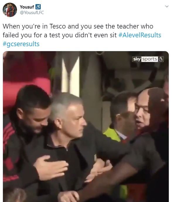 Another shared a video of Jose Mourinho joking about being angry at teachers