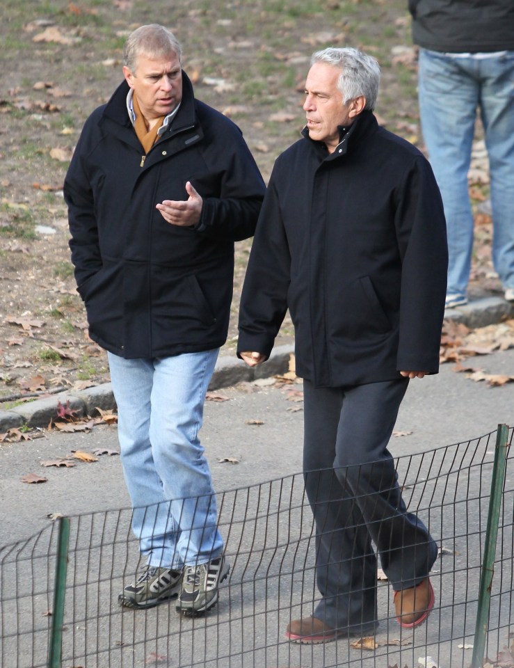 The Prince pictured with Jeffrey Epstein in New York's Central Park