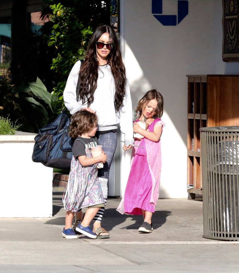 Megan Fox takes her kids to play at the park in Malibu, California