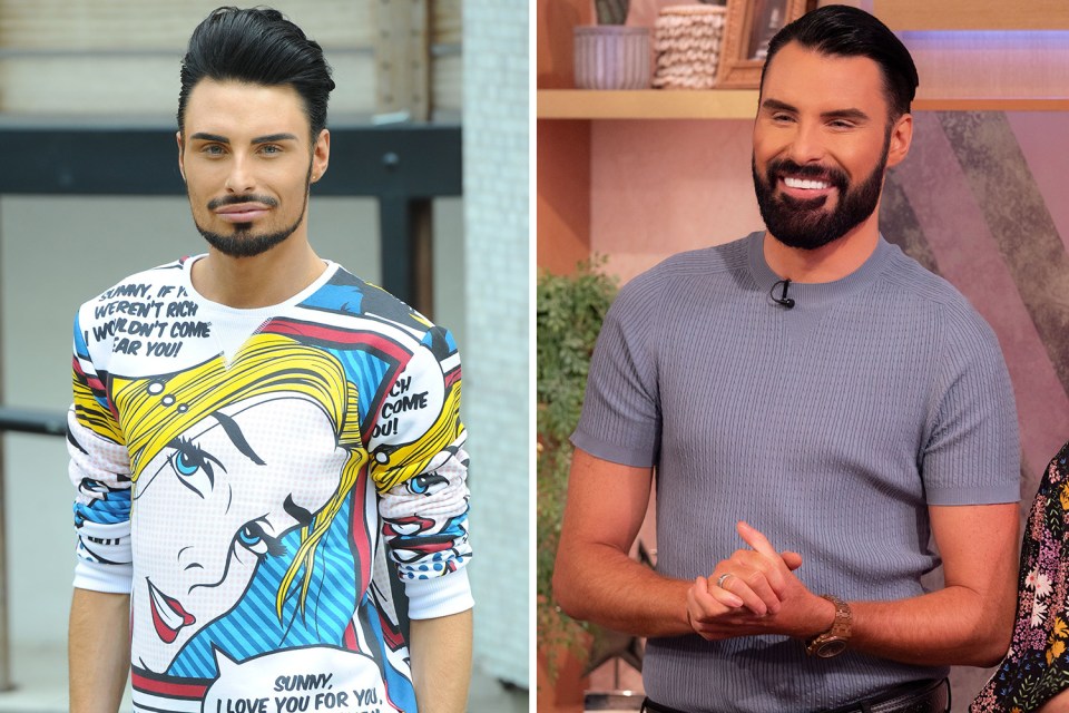 Rylan Clark seen here at the beginning of his fame, and how he is now in 2023