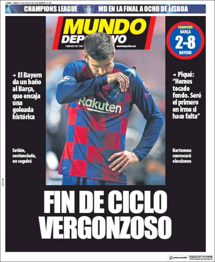 Gerard Pique was used on the front cover of Mundo Deportivo